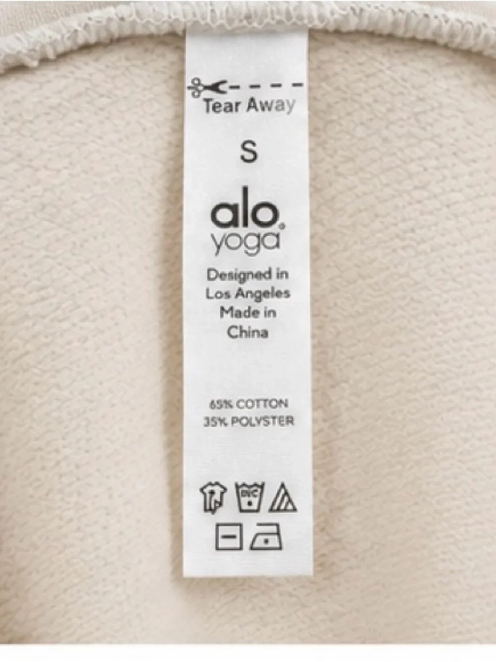 Alo Yoga Solar Cropped Hoodie Bone White Size S 🤍